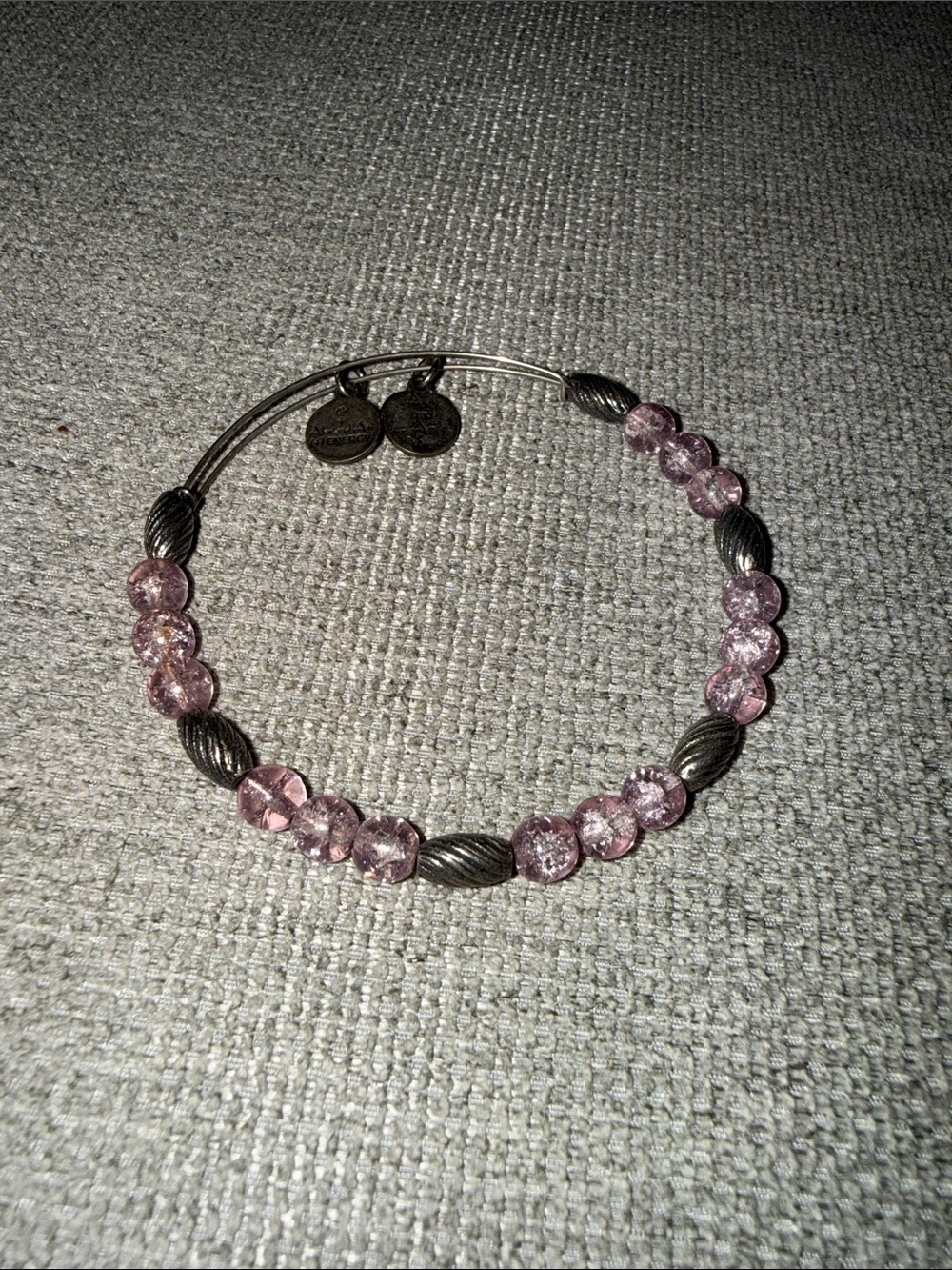 Alex and Ani Pink Beaded Expandable Bracelet with Silver-Tone Accents